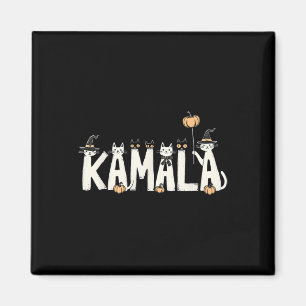 Kamala Halloween Cat Lover Witch Name Design Magnet