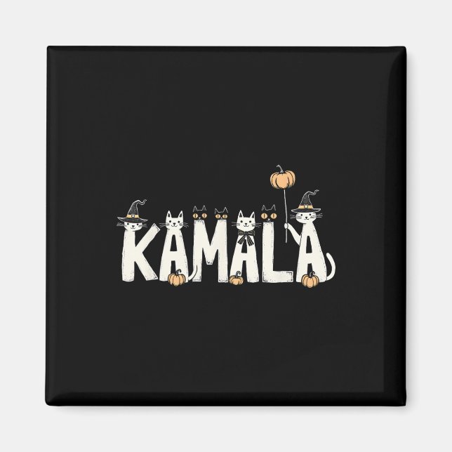 Kamala Halloween Cat Lover Witch Name Design  Magnet (Front)