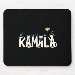 Kamala Halloween Cat Lover Witch Name Design Mouse Pad