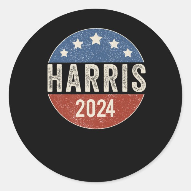 Kamala Harris 2024 1  Classic Round Sticker (Front)