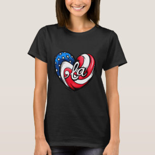 Kamala Harris 2024 American Flag Heart Comma La Pa T-Shirt