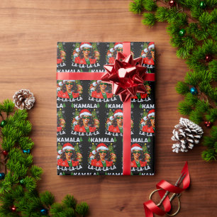 Kamala Harris 2024 Christmas Black Trendy Wrapping Paper
