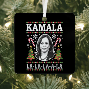 Kamala Harris 2024 Christmas Comma La Xmas Metal Tree Decoration