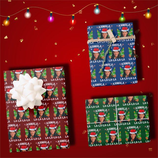 Kamala Harris 2024 Christmas  Wrapping Paper Sheet (Creator Uploaded)