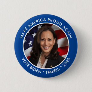 Kamala Harris 2024 Collectable Keepsake Photo 6 Cm Round Badge