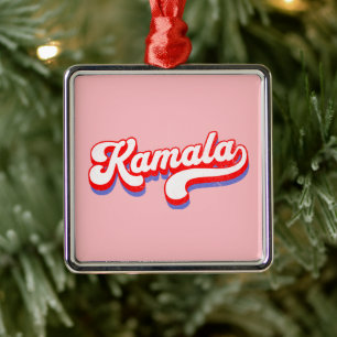 Kamala Harris 2024 Cute 2024 Election Hot Pink Metal Tree Decoration