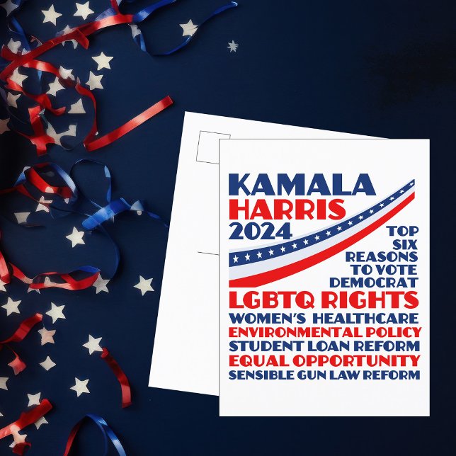 Kamala Harris 2024 Election Democrat Platform Postcard (Creator Uploaded)
