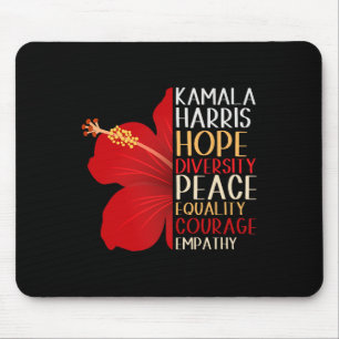 Kamala Harris 2024 Election Hope Equality Hibiscus Mouse Pad