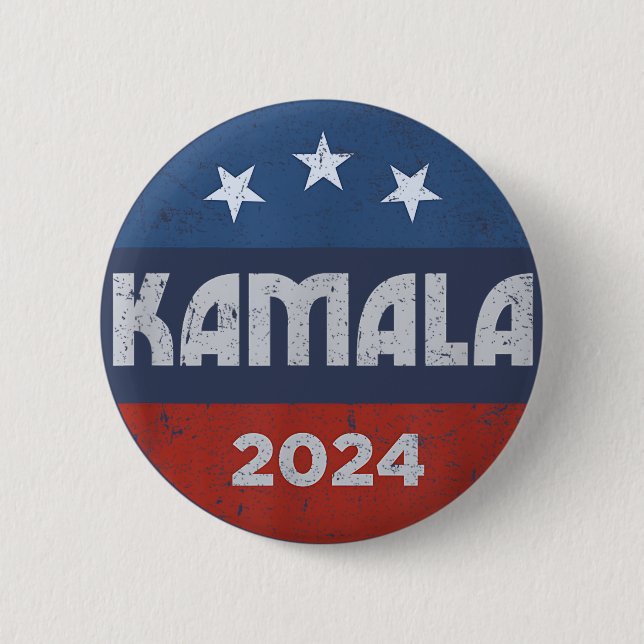 Kamala Harris 2024 For President 6 Cm Round Badge (Front)