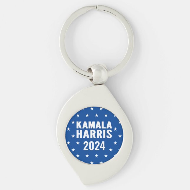 Kamala Harris 2024 for President Button Key Ring (Front)