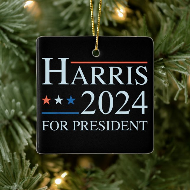Kamala Harris 2024 For President Ceramic Ornament (Tree)