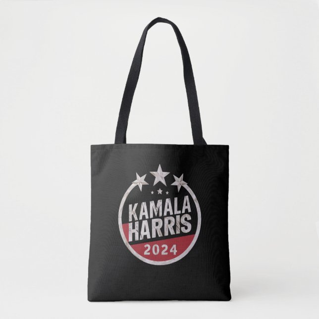 Kamala Harris 2024 For President Retro Election Tote Bag (Front)