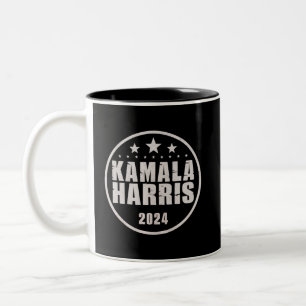 Kamala Harris 2024 For President Retro Election Two-Tone Coffee Mug