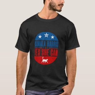 Kamala Harris 2024 Harris Walz Childless Cat Ladie T-Shirt