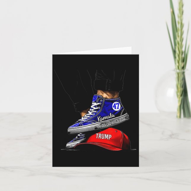 Kamala Harris 2024 High Heels Stepping On Red Mega Card (Front)