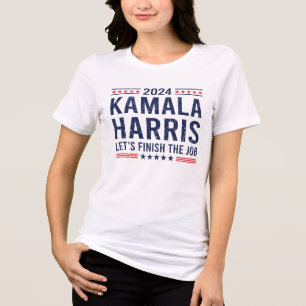 Kamala Harris 2024 Let's Finish The Job Tri-Blend Shirt
