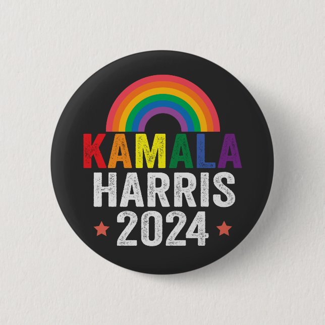 Kamala Harris 2024 Lgbtq Election President  6 Cm Round Badge (Front)
