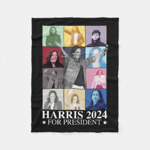 Kamala Harris 2024 Madam President Election Democr Fleece Blanket