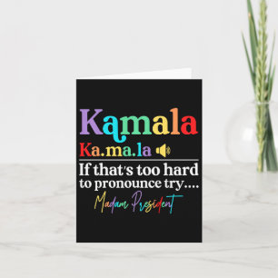Kamala Harris 2024 Madam President Harris Vote Ele Card