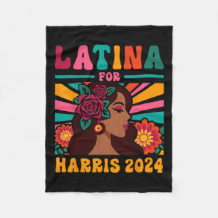 Kamala Harris 2024 Madam President - Latina Women Fleece Blanket