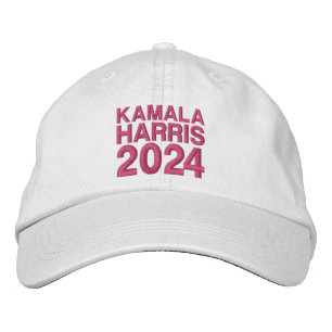 Kamala Harris 2024 modern hot pink typography Embroidered Hat