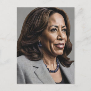 Kamala Harris 2024 my president is a black and fem Holiday Postcard