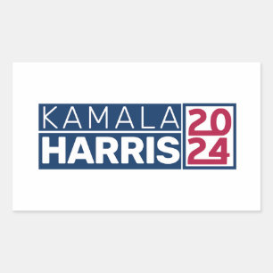 Kamala Harris 2024 President American Flag Vintage Rectangular Sticker