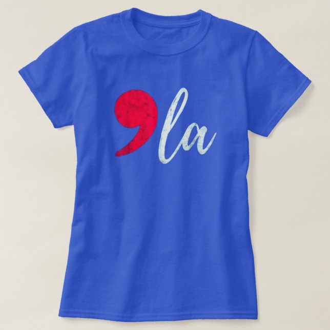 Kamala Harris 2024 President Comma La Funny T-Shirt (Design Front)