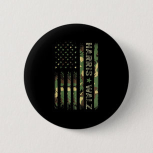 Kamala Harris 2024 President Harris Waltz Usa Camo 6 Cm Round Badge