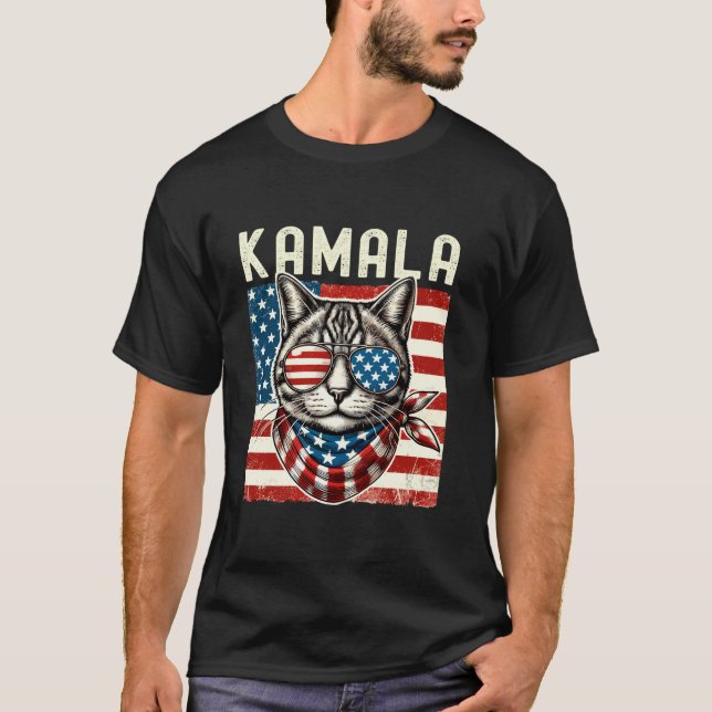 Kamala Harris 2024 President Kamala Cat Lady 2024  T-Shirt (Front)