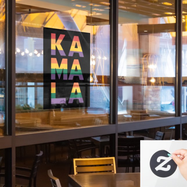Kamala Harris 2024 Rainbow Flag Gay Pride LGBT  (Restaurant Window)