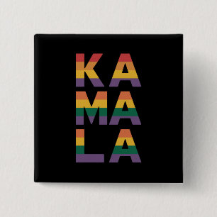 Kamala Harris 2024 Rainbow Flag Gay Pride LGBT 15 Cm Square Badge