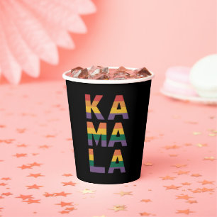 Kamala Harris 2024 Rainbow Flag Gay Pride LGBT  Paper Cups