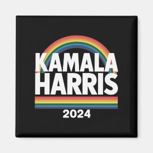 Kamala Harris 2024 Rainbow Gay Pride LGBT Election Magnet
