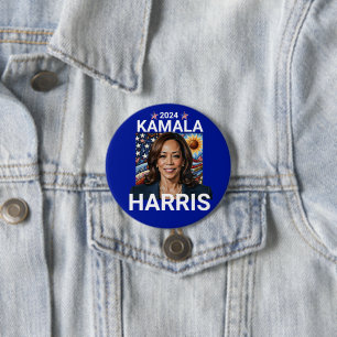 Kamala Harris 2024 Red, White and Blue 7.5 Cm Round Badge