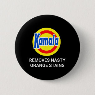 Kamala Harris 2024 Removes Nasty Orange Stains Fun 6 Cm Round Badge