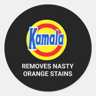 Kamala Harris 2024 Removes Nasty Orange Stains Fun Classic Round Sticker