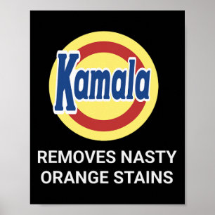 Kamala Harris 2024 Removes Nasty Orange Stains Fun Poster