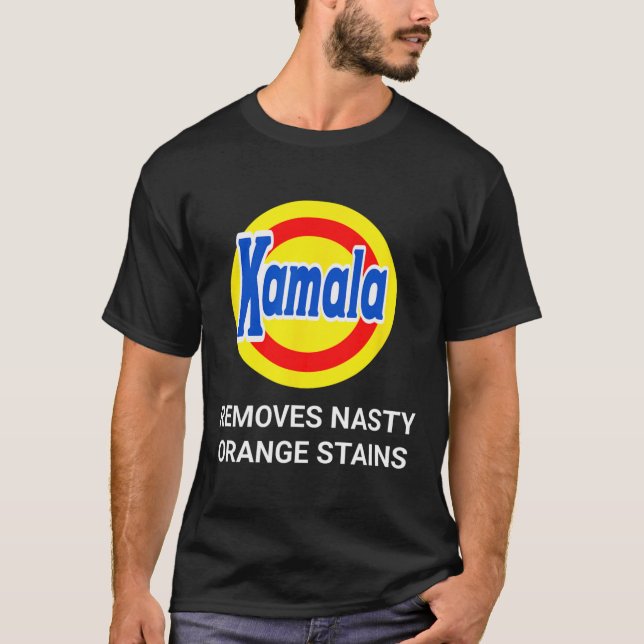 Kamala Harris 2024 Removes Nasty Orange Stains Fun T-Shirt (Front)