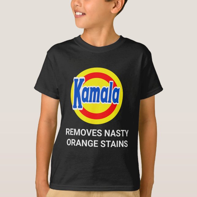 Kamala Harris 2024 Removes Nasty Orange Stains Fun T-Shirt (Front)