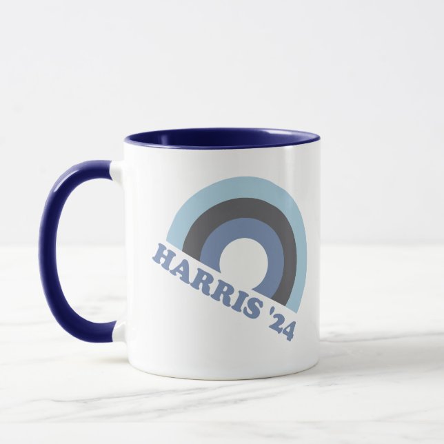 Kamala Harris 2024 Retro Rainbow  Mug (Left)