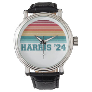 Kamala Harris 2024 Retro Sunset Vintage Watch