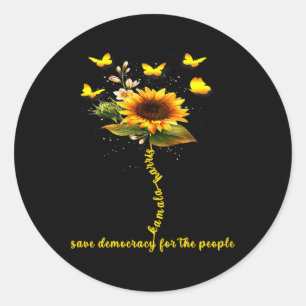Kamala Harris 2024 Save Democracy For The People S Classic Round Sticker