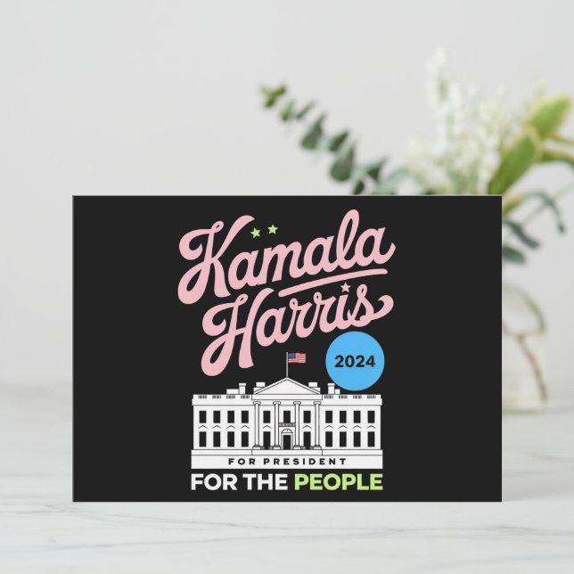 Kamala Harris 2024 Social Democrat Vote Blue  Invitation (Standing Front)