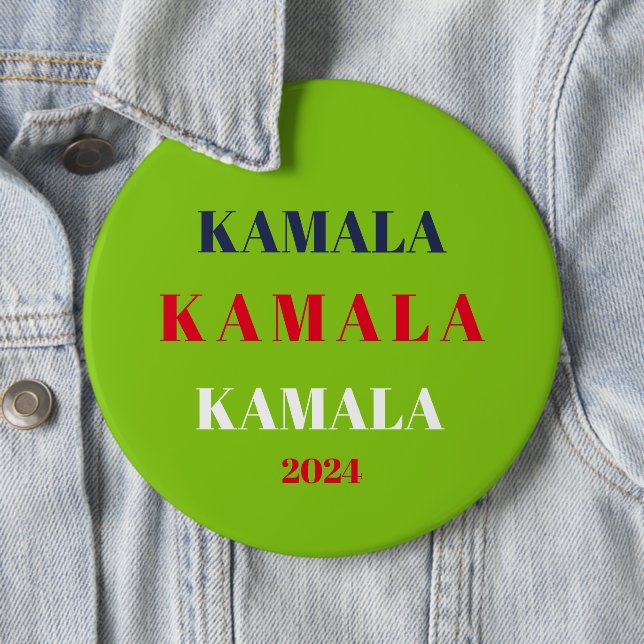 Kamala Harris 2024 Support Brat Green 6 Cm Round Badge (In Situ)