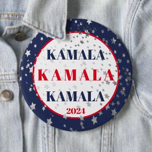 Kamala Harris 2024 Support Red White Blue 6 Cm Round Badge