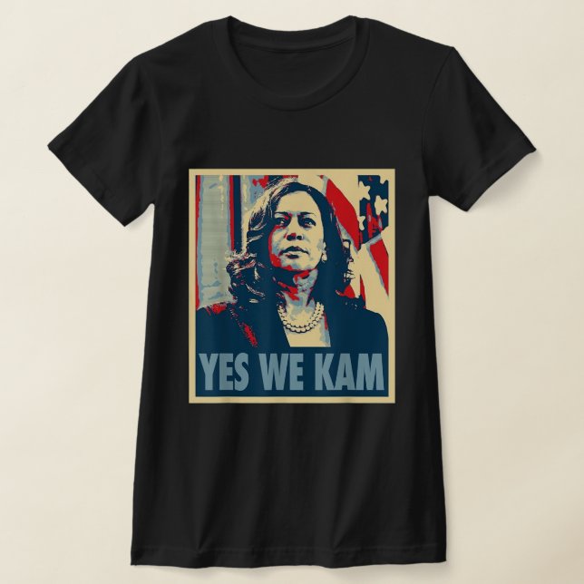 Kamala Harris 2024 Yes We Kam Madam Harris Funny T-Shirt (Laydown)