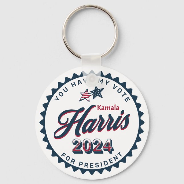 Kamala Harris 2024 | You Have my Vote  Key Ring (Front)