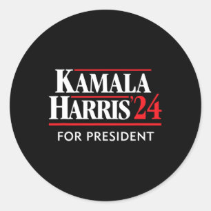Kamala Harris 24 For President 2024  Classic Round Sticker