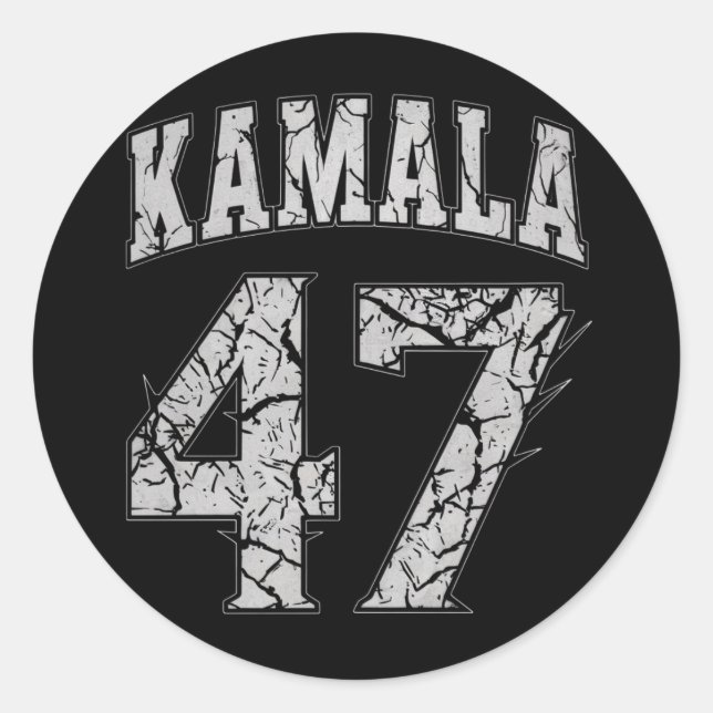 Kamala Harris 47 th President USA America 2024 Classic Round Sticker (Front)